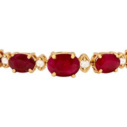 14k Yellow Gold 15.13ct Ruby 0.54ct Diamond Bracelet