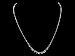 14K White Gold and 11.42ct Diamond Necklace