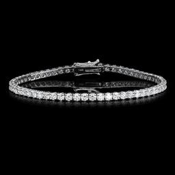 14K White Gold and 5.27ct Diamond Bracelet