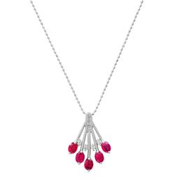 18K White Gold Setting with 0.60ct Ruby and 0.06ct Diamond Ladies Pendant