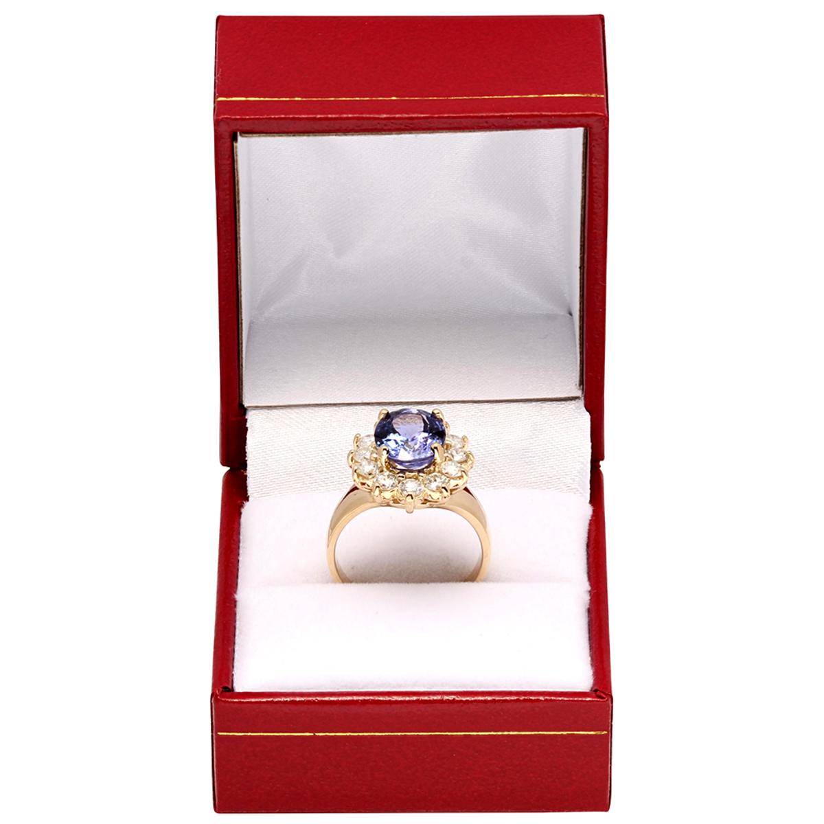 14k Yellow Gold 3.93ct Tanzanite 1.19ct Diamond Ring