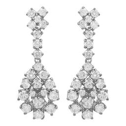 14k White Gold 3.10ct Diamond Earrings