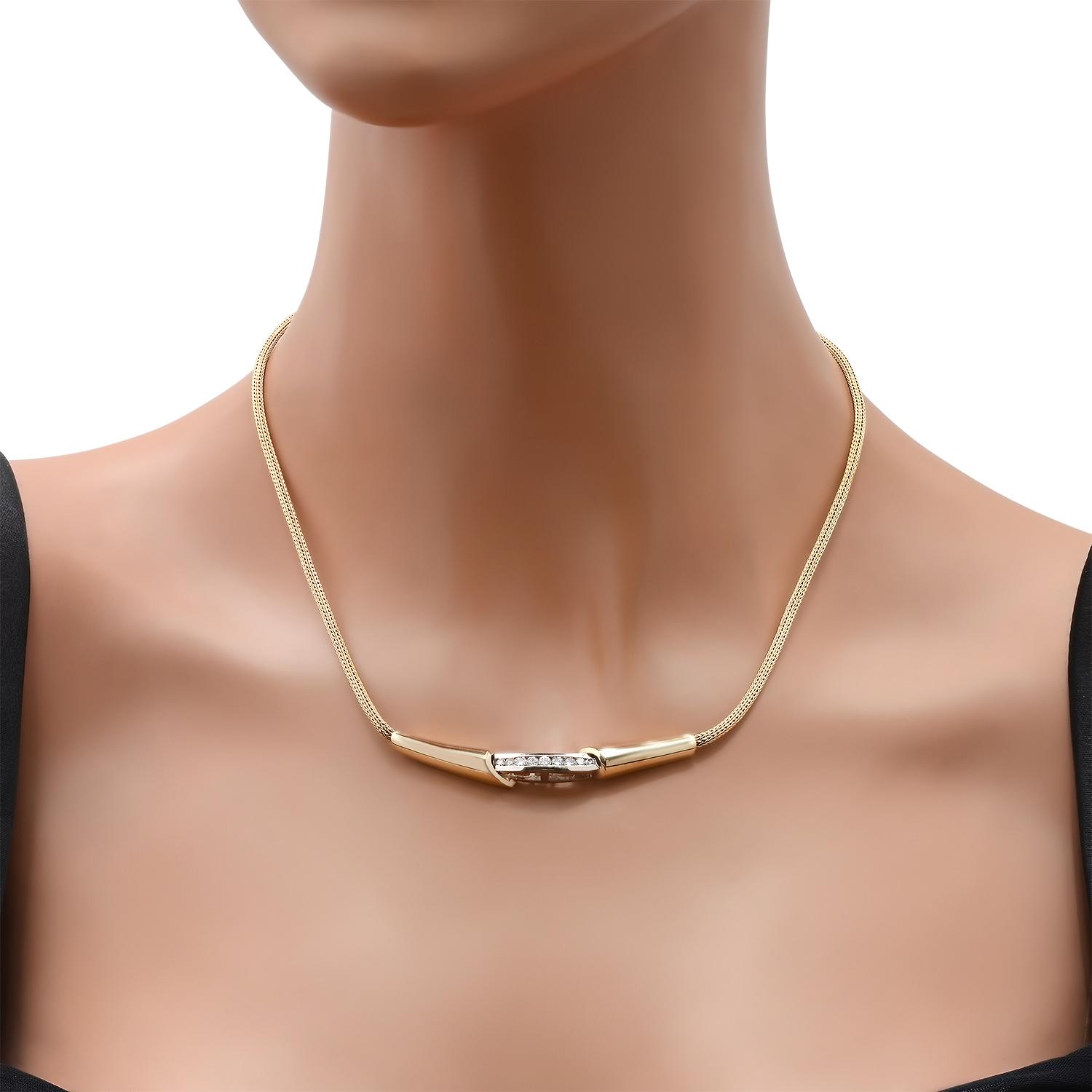 14K Yellow and White Gold Setting with 0.50ct Diamond Necklace