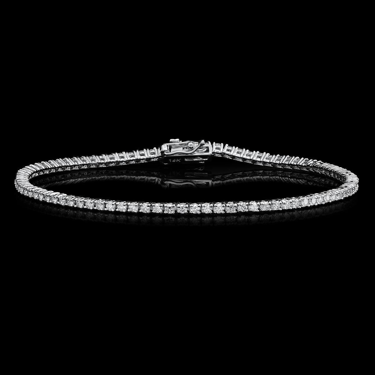 14K White Gold and 1.8ct Diamond Bracelet