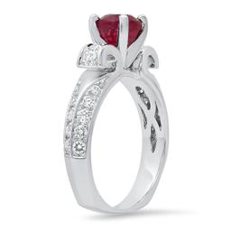 18K White Gold Setting with 1.70ct Ruby and 0.63ct Diamond Ladies Ring