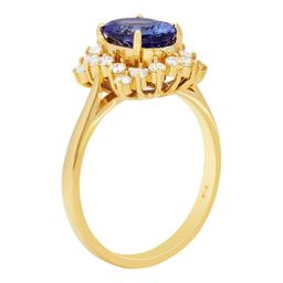 14k Yellow Gold 1.71ct Tanzanite 0.55ct Diamond Ring