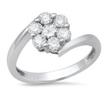 14K White Gold Setting with 0.86ct Diamond Ladies Ring