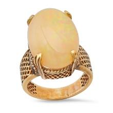 14K Yellow Gold Setting with 16.30ct Opal Ladies Ring
