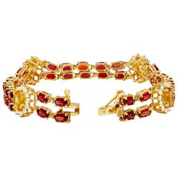 14k Yellow Gold 16.13ct Sapphire 1.81ct Diamond Bracelet