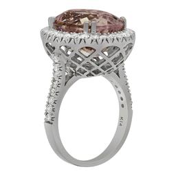 14k White Gold 11.83ct Kunzite 1.02ct Diamond Ring