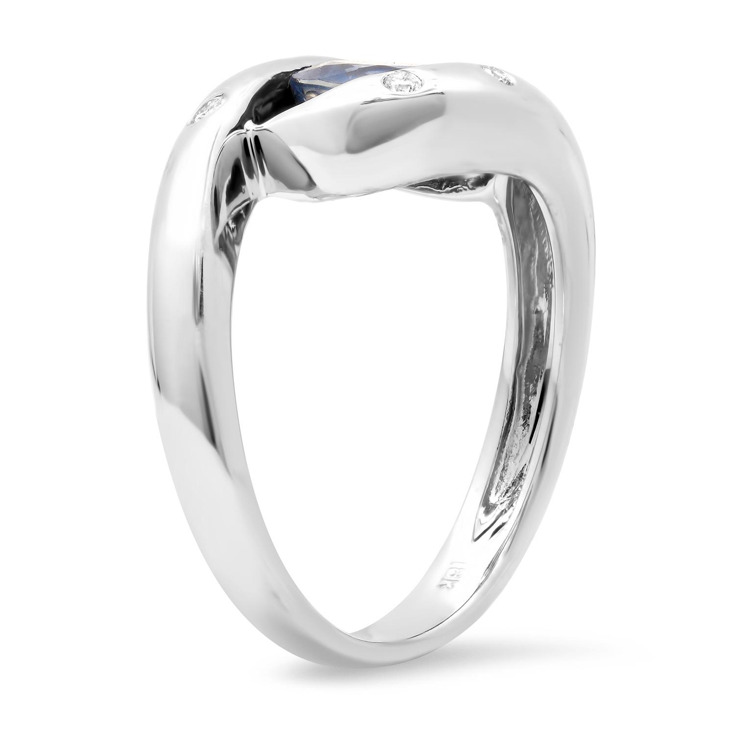 18K White Gold Setting with 1.49ct Sapphire and 0.12ct Diamond Ring