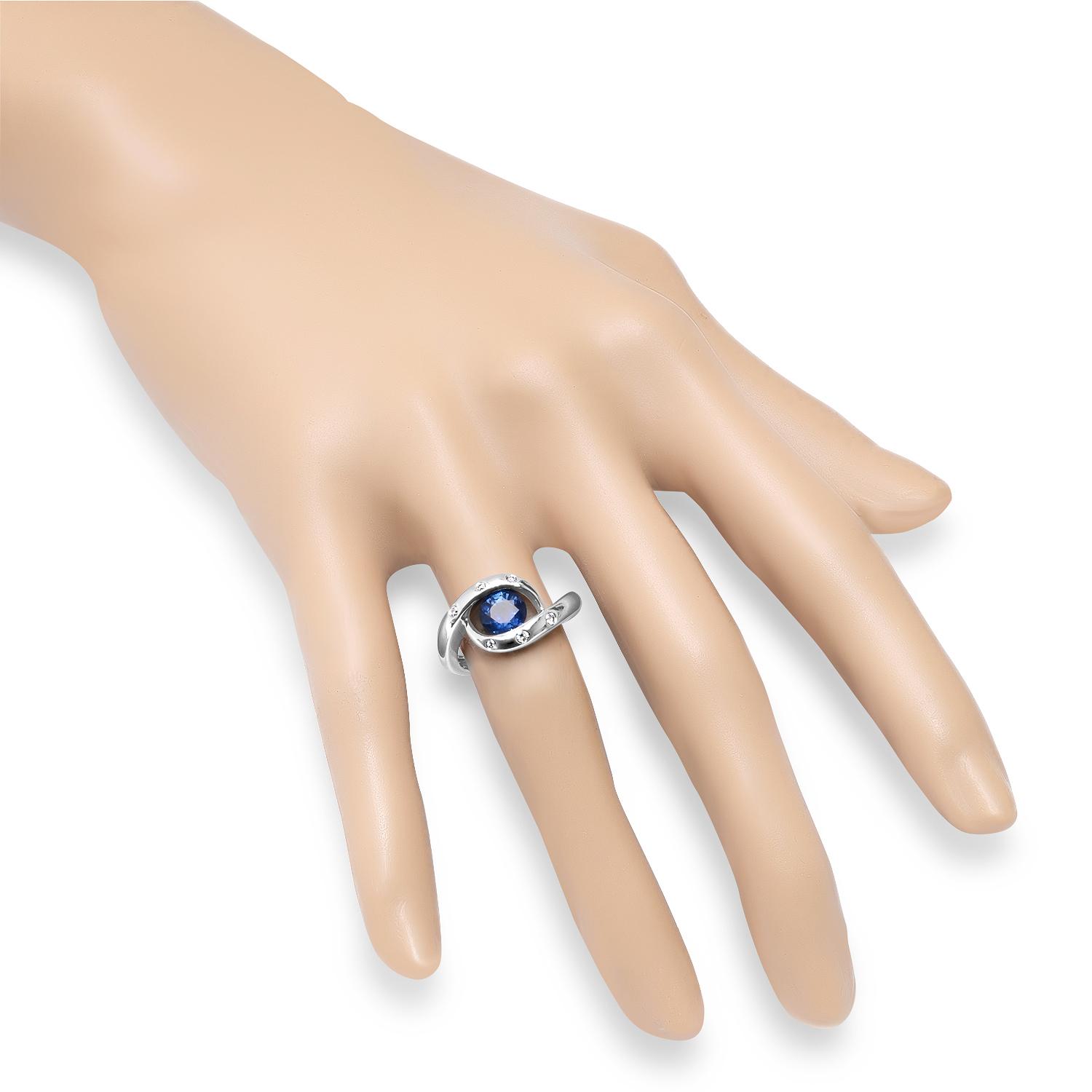 18K White Gold Setting with 1.49ct Sapphire and 0.12ct Diamond Ring