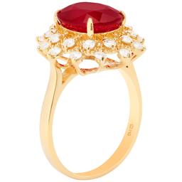 14k Yellow Gold 5.07ct Ruby 0.73ct Diamond Ring