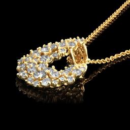 14k Yellow Gold 2.70ct Diamond Pendant