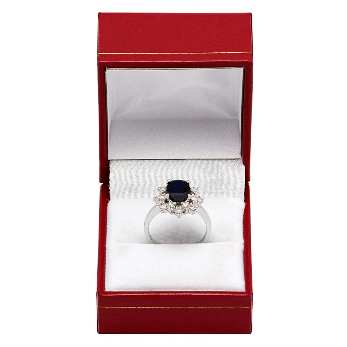 14k White Gold 1.81ct Sapphire 0.92ct Diamond Ring