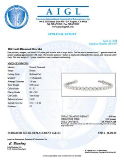 18k White Gold 6.98ct Diamond Bracelet