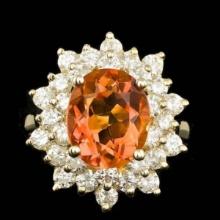 14K Yellow Gold 3.58ct Citrine and 1.93ct Diamond Ring