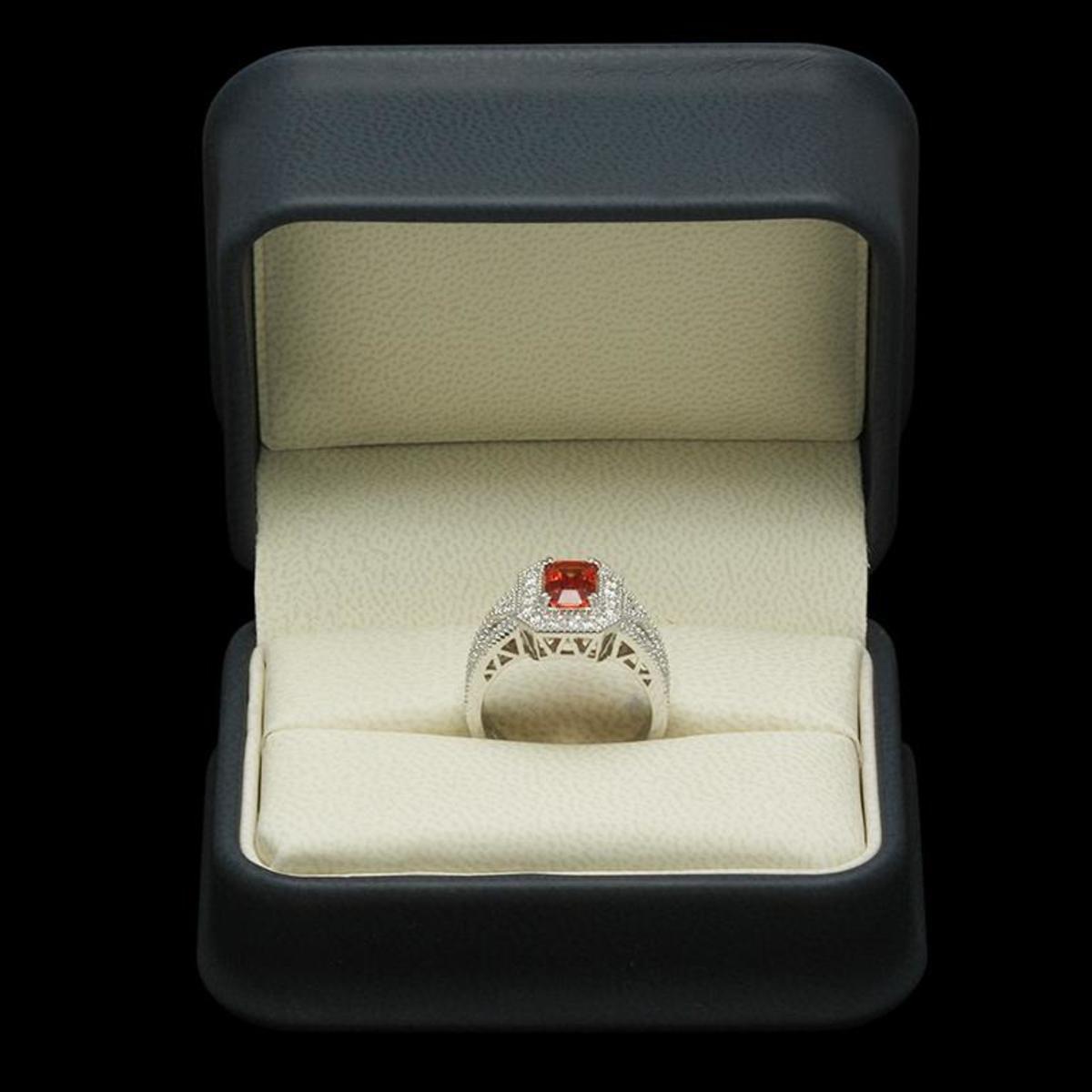 14K White Gold 1.53ct Ruby and 1.06ct Diamond Ring