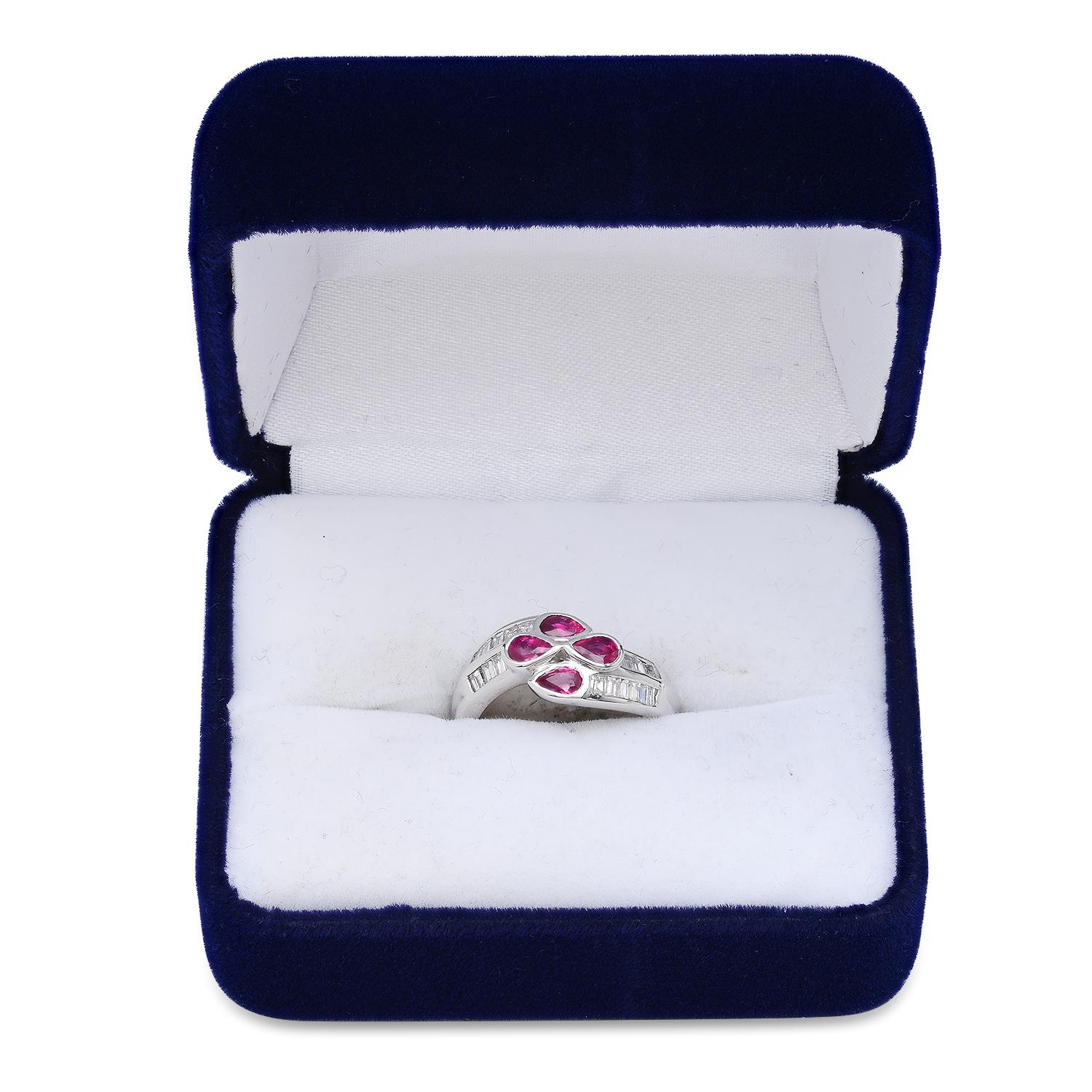 Platinum Setting with 0.94ct Ruby and 0.50ct Diamond Ladies Ring