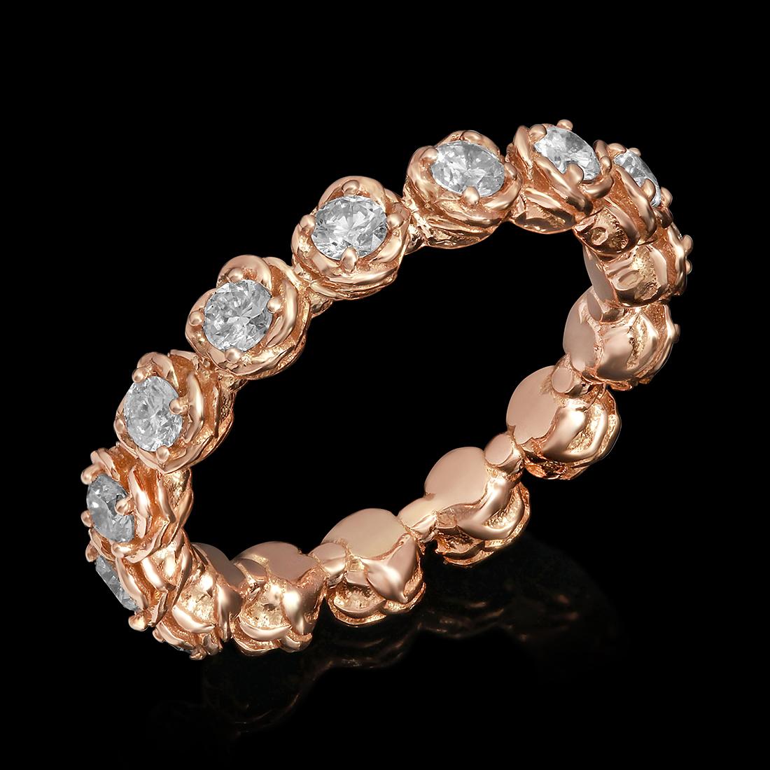 14k Rose Gold 1.11ct Diamond Ring