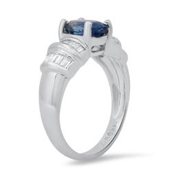 18K White Gold Setting with 1.97ct Sapphire and 0.45ct Diamond Ladies Ring