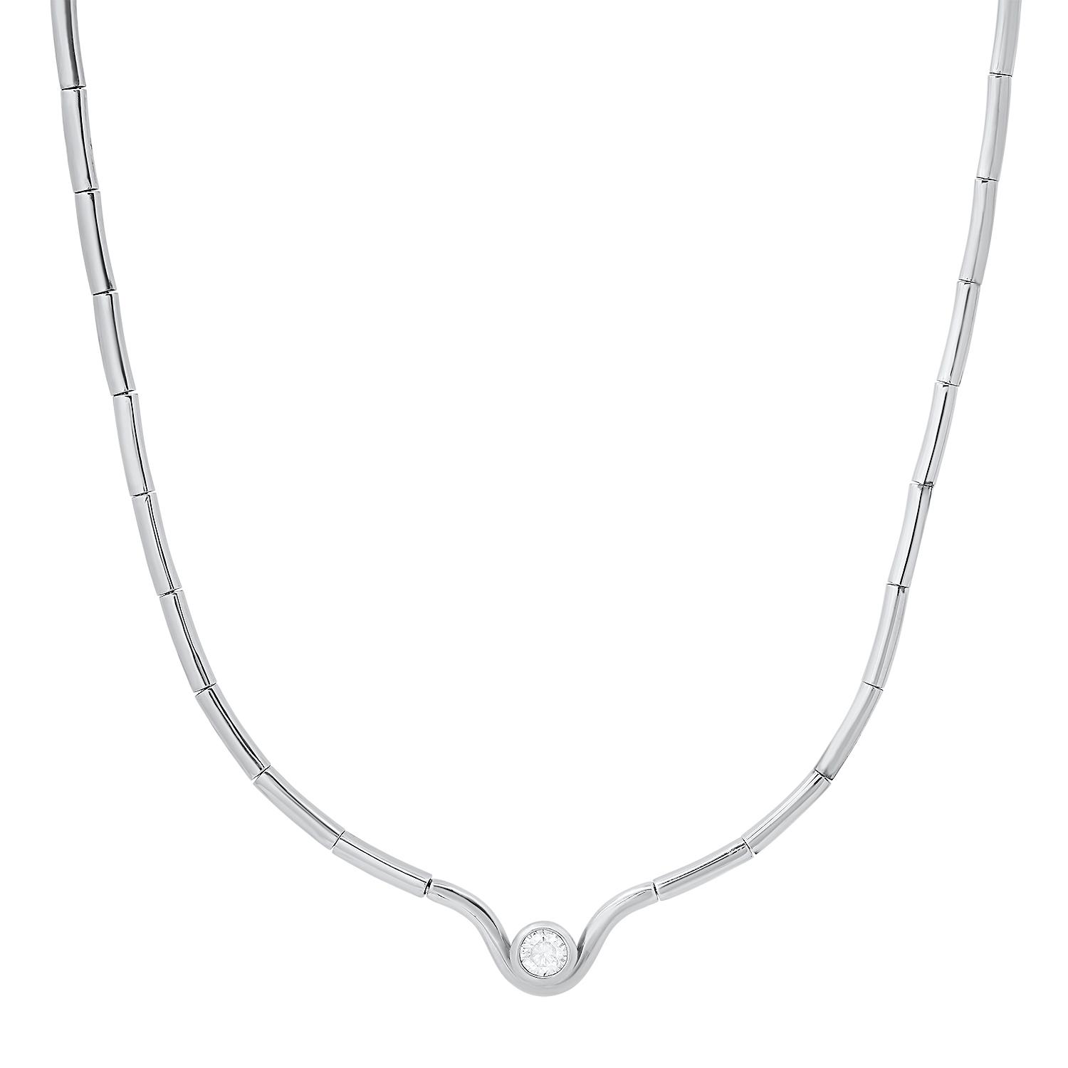 14K White Gold Setting with 0.45ct Diamond Necklace