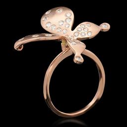 14K Rose Gold 0.85ct Diamond Butterfly" Ring"