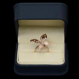 14K Rose Gold 0.85ct Diamond Butterfly" Ring"