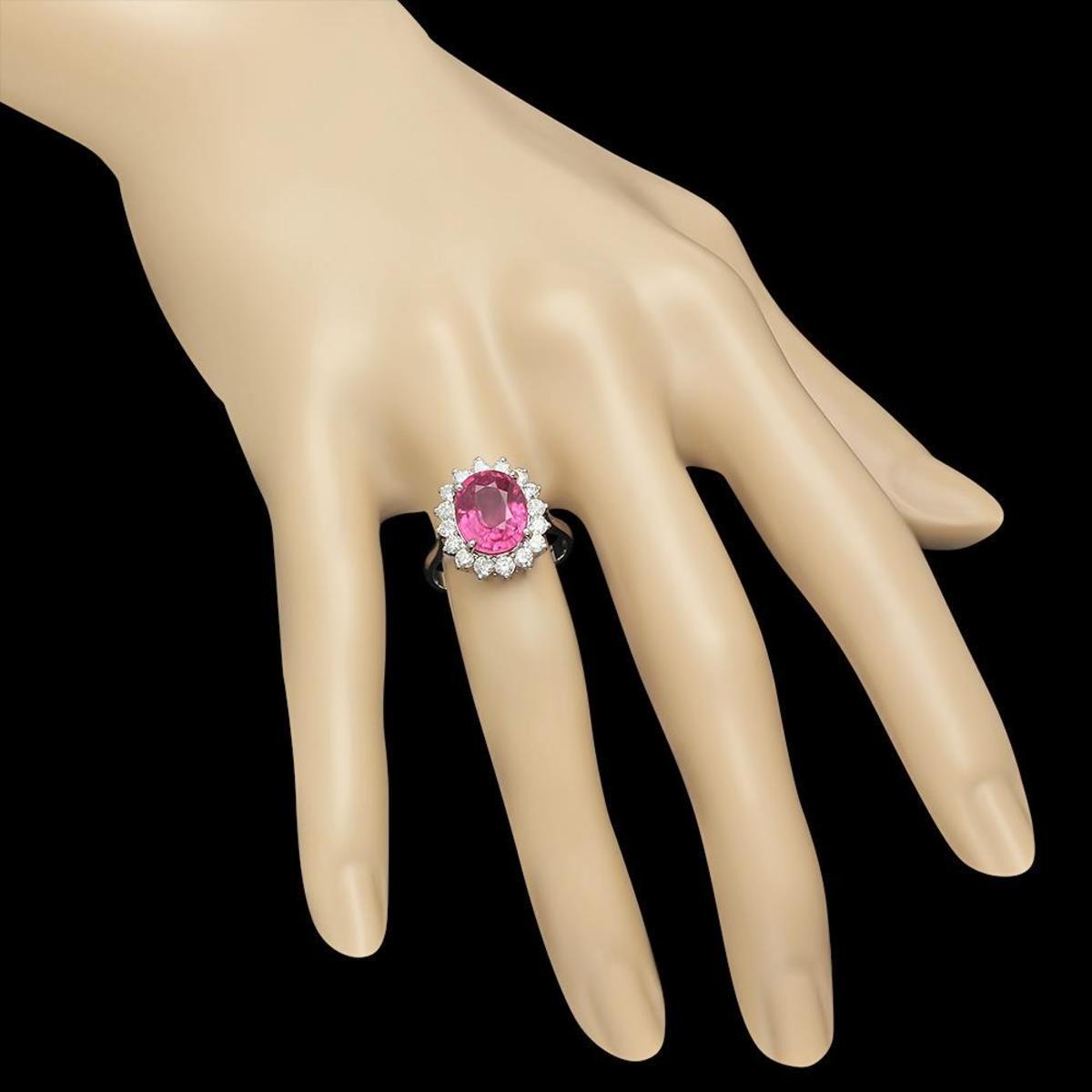 14K White Gold 4.96ct Ruby and 1.01ct Diamond Ring