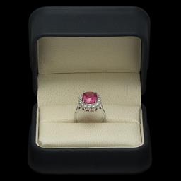 14K White Gold 4.96ct Ruby and 1.01ct Diamond Ring