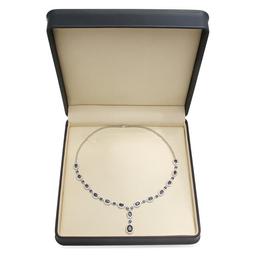 18K Gold 12.12ct Sapphire 5.31ct Diamond Necklace