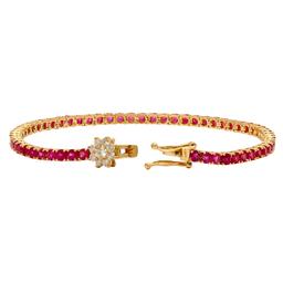 14k Yellow Gold 7.40ct Ruby 0.41ct Diamond Bracelet