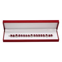 14k White Gold 43.10ct Ruby 1.65ct Diamond Bracelet