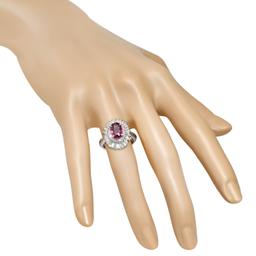 Platinum Setting with 2.01ct Ruby and 1.05ct Diamond Ladies Ring