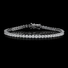 14K White Gold and 5.92ct Diamond Bracelet