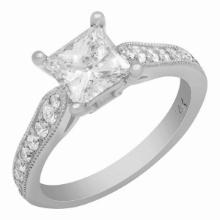 14k White Gold 1.27ct & 0.32ct Diamond Ring