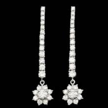 14k White Gold 3.90ct Diamond Earrings