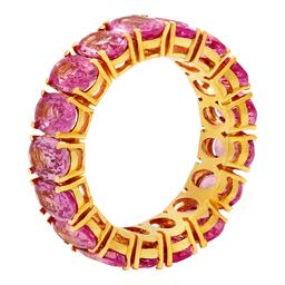 14k Yellow Gold 10.19ct Pink Sapphire Eternity Band Ring