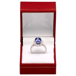 14k White Gold 4.95ct Tanzanite 1.45ct Diamond Ring