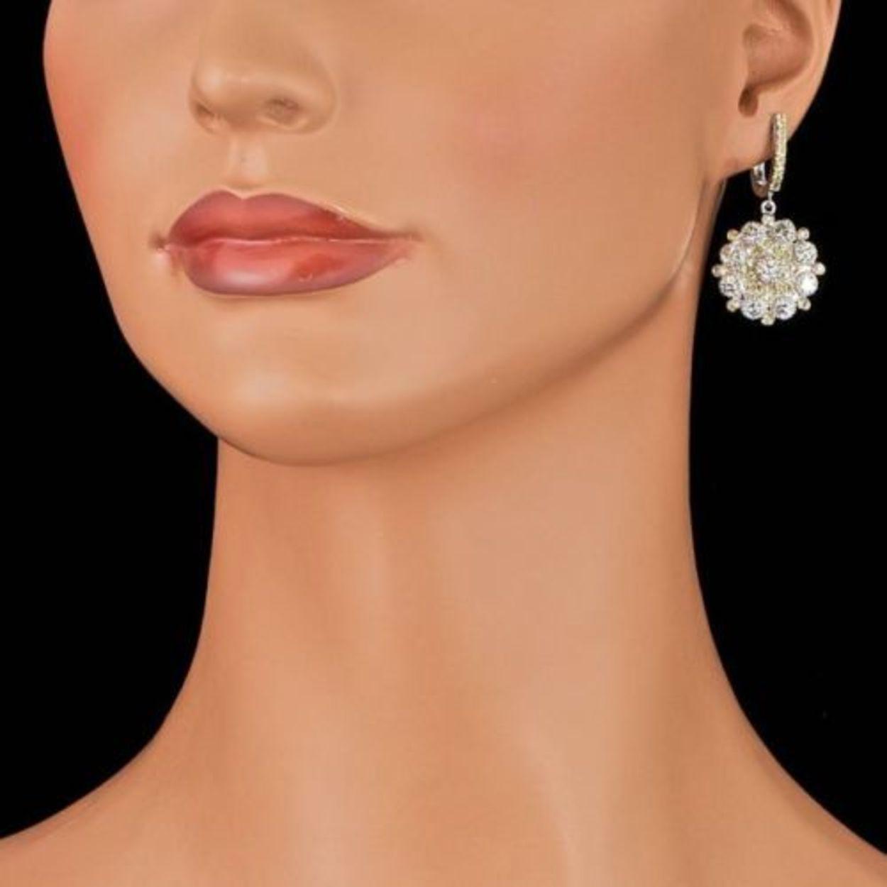 14k Gold 1.27ct Diamond 3.53ct Sapphire Earrings