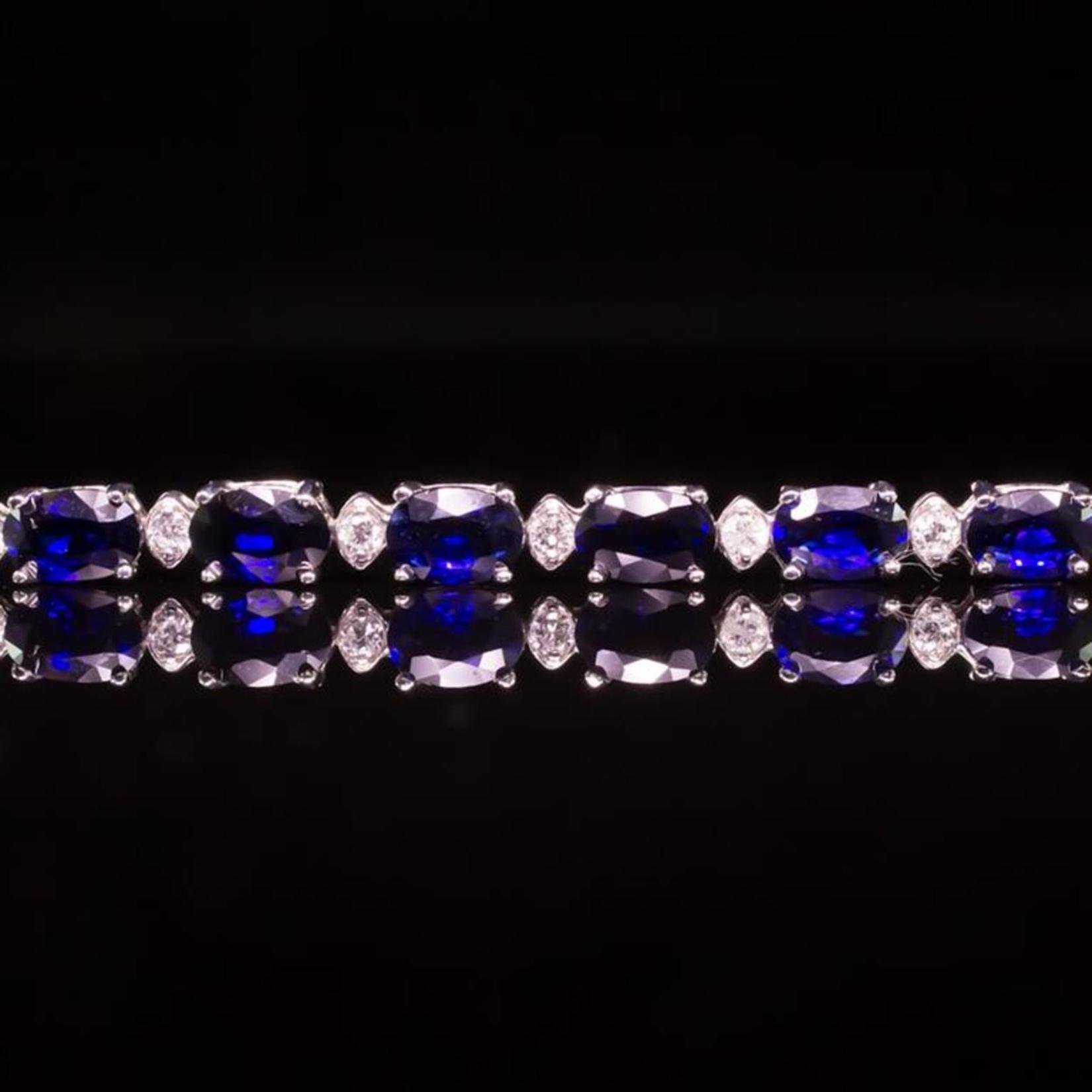 14K Gold 9.25ct Sapphire 0.75ct Diamond Bracelet