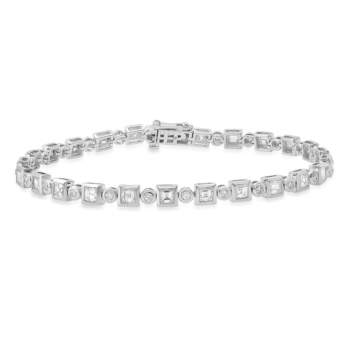 18K White Gold Setting with 3.84ct Diamond Bracelet