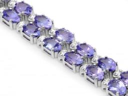 14K Gold 20.20ct Tanzanite 1.34ct Diamond Bracelet