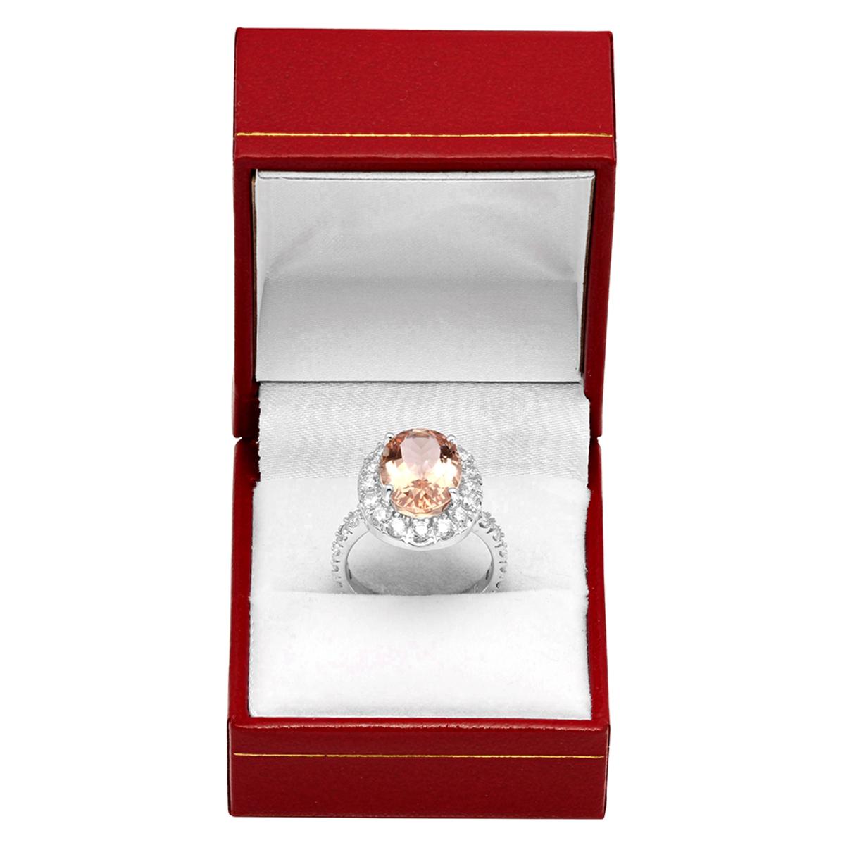 14k White Gold 5.91ct Morganite 1.79ct Diamond Ring