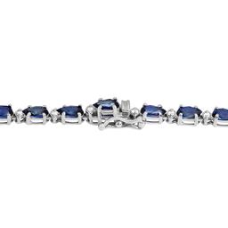 14k White Gold 23.90ct Sapphire 1.09ct Diamond Necklace