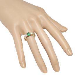 14K Yellow Gold Setting with 0.60ct Emerald and 0.90ct Diamond Ring