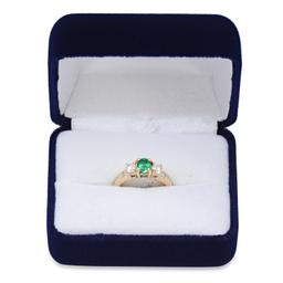 14K Yellow Gold Setting with 0.60ct Emerald and 0.90ct Diamond Ring