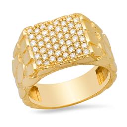 14K Yellow Gold and 0.83ct Diamond Mens Ring