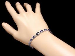 14K Gold 14.33ct Sapphire 0.73ct Diamond Bracelet