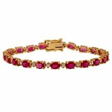 14k Yellow Gold 9.91ct Ruby 0.70ct Diamond Bracelet